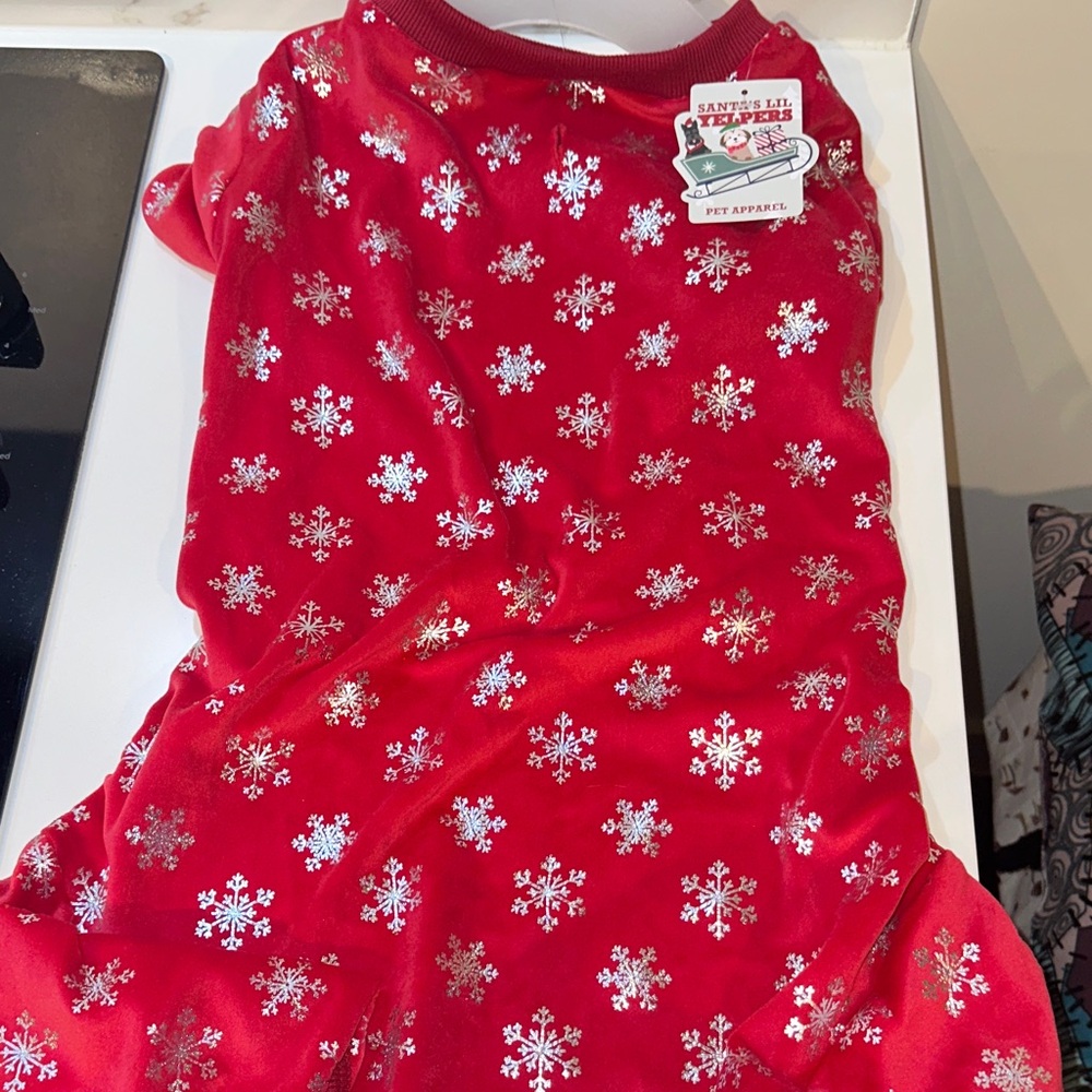Christmas Snowflake  Dog Pajamas Velcro Onsie